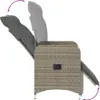 vidaXL Gartensessel Verstellbar mit Kissen Grau Poly Rattan Produktbild-Vorschau 7
