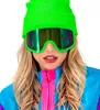Retro Ski Brille in Neon Farben - 80er Jahre Brille Grün Produktbild-Vorschau 5