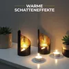 GADGY® Teelichthalter Schwarz mit Gold - Set Mit 2 Stück Produktbild-Vorschau 5