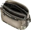 A close-up view of an open handbag, showing its multiple compartments and interior lining. Podgląd zdjęcia produktu