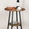 HOOBRO Bartisch rund hoch mit 2 Ebenen, kleiner Stehtisch Produktbild-Vorschau 1