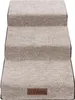 A three-step pet stair with a textured beige fabric and brown trim, featuring a small brown logo on the bottom step. Produktbild-Vorschau