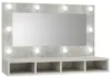 vidaXL Spiegelschrank mit LED Betongrau 90x31,5x62 cm Produktbild-Vorschau 2