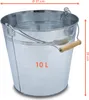 Seau en zinc décoratif avec poignée en bois - argent / 10 L Voir les images du produit 2