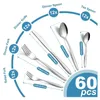 Zestaw sztućców ze stali nierdzewnej 60 elementów dla 12 Podgląd zdjęcia produktu 2