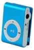 A blue portable music player with a white control dial. Produktbild-Vorschau