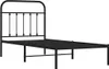 vidaXL Postel s čelem kovová černá 90x200 cm Náhled obrázku produktu 1