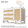Flieks Kommode Wohnzimmerschrank Rattan mit 3 Schubladen Produktbild-Vorschau 4