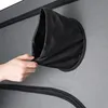 A hand is shown adjusting a black fabric vent on a gray grow tent. Produktbild-Vorschau