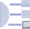 Close-up views of a light blue mop pad with text descriptions of its features. Produktbild-Vorschau