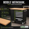 Werkstattwagen leer mit Holzplatte 6 Schubladen & Tür, Produktbild-Vorschau 3