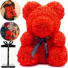 Bär aus Rosen 500+ Kunstrosen Handarbeit 25 cm elegante Produktbild-Vorschau 1