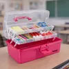 HMF Nähkasten aufklappbar mit 3 Ebenen, Sortierbox für Kleinteile in Pink Produktbild-Vorschau