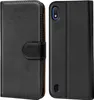 A black flip case for a smartphone, shown from the front and back. Produktbild-Vorschau