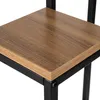 A close-up view of a shelf on a multi-tiered plant stand, showing the wood grain texture and black metal frame. Produktbild-Vorschau