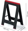 A black and red sawhorse with dimensions indicated. Produktbild-Vorschau