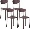 BELIANI Esszimmerstuhl 4er Set Braun Kunststoff Matt Modern Produktbild-Vorschau 1