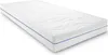 A white mattress with a blue stripe is shown against a white background. Anteprima dell’immagine prodotto