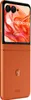 A Motorola Razr 50 smartphone in Spritz Orange, shown in a folded position. Produktbild-Vorschau