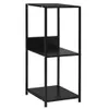 A black, three-tiered shelf unit against a white background. Produktbild-Vorschau