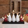 Fensterleuchter 'Lucia Chor' - 5flammig - warmweiße Glühlampen - H: 22cm, L. 33cm - Weiß/Rot Podgląd zdjęcia produktu