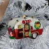 Christbaumschmuck Glas 11,2cm Wohnwagen Figur Rot / Weiß Produktbild-Vorschau 3