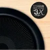 A close-up view of the interior of a non-stick frying pan with a textured surface, set against a wooden background. A circular marketing graphic is visible in the upper right corner. Produktbild-Vorschau