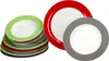 A stack of colorful plates and two individual plates. Produktbild-Vorschau