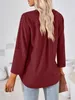 ASKSA Damen Bluse V-Ausschnitt Einfarbig Oberteile Elegant Produktbild-Vorschau 5