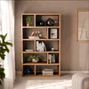 sweeek - Asymmetrisches Bücherregal im Holzlook 5 Ebenen 10 Produktbild-Vorschau 4