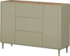 Wohnzimmer Kommode mit 150 cm Breite in Grün mit Eiche, 2 Produktbild-Vorschau 1