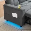 Merax dreisitzer Schlafsofa mit Getränkehaltern, Klappsofa Produktbild-Vorschau 10