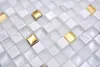 Mosaikfliese Glas Naturstein Mosaik Stein EP mix weiß gold Produktbild-Vorschau 2