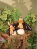 Three plush pterodactyls in a nest with a large egg, surrounded by ferns. Produktbild-Vorschau