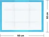 A top-down view of a pet training pad with dimensions indicated. Náhľad obrázku produktu