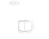 A sketch of a cube-shaped pouf with dimensions indicated. Produktbild-Vorschau