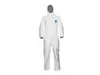 A white disposable protective suit with a hood is shown against a white background. Anteprima dell’immagine prodotto
