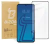 A screen protector is shown next to its packaging, with a smartphone displaying a clock and date. Produktbild-Vorschau
