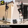 A split image showing a man climbing a ladder on the left and another man on a ladder with a toolbox on the right. Produktbild-Vorschau