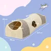 PawHut tunnel per gatti con 2 case, 3 aperture, tunnel Anteprima dell’immagine prodotto 3