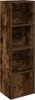 A tall, narrow bookshelf with a wood-like texture and a single door at the bottom. Náhled obrázku produktu