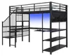 Gaming-Hochbett 120x200 cm Metallbett Schwarz mit Produktbild-Vorschau 19
