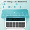 A close-up of an air purifier's control panel with feature descriptions. Produktbild-Vorschau