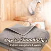 Saunatuch 80x200 cm saugstark 100% Baumwolle grau Produktbild-Vorschau 4