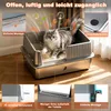 Theo&Cleo Edelstahl Katzenklo XXL Katzentoilette mit hohem Produktbild-Vorschau 5