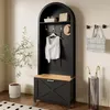 Merax Armoire de vestiaire avec crochets et étagères, Voir les images du produit 4