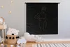 MuchoWow® Wandteppich Wandbehang Frau - Schwarz - Gold - Produktbild-Vorschau 3