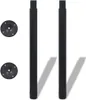 Two black telescopic table legs and two circular mounting plates are shown against a white background. Produktbild-Vorschau