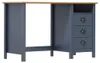 vidaXL Schreibtisch Hill mit 3 Schubladen Grau 120x50x74cm Produktbild-Vorschau 6