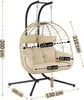 A diagram showing the dimensions of a hanging egg chair. Náhled obrázku produktu